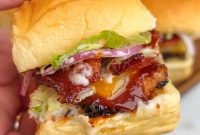Bacon Ranch BBQ Chicken Sliders Recipe for Game Day and Parties