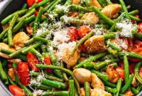 Garlic Butter Chicken with Sautéed Green Beans and Lemon