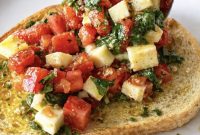 Chopped Caprese Toast: Fresh Tomato, Basil & Mozzarella Recipe