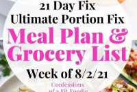 21-Day Fix & WW Meal Plan with Grocery List — Week of Aug 2, 2021