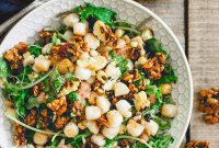 Bay Scallop, Baby Kale & Corn Salad with Savory Tart Cherry Granola