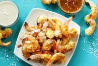 Crispy Baked Coconut Shrimp with Pineapple and Sweet Chili Dips