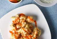 Buffalo Cauliflower with Vegan Blue Cheese Dip