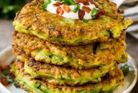 Crispy Zucchini Fritters with Garlic Yogurt Dip