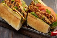Grilled Chicken Po’ Boy with Spicy Mustard Sauce
