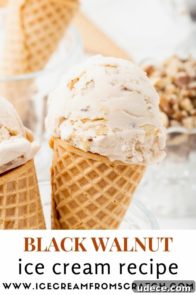 10 Decadent Homemade Ice Cream Recipes to Try Today 3 two sugar cones topped with a scoop of walnut ice cream, propped up in a glass dish.