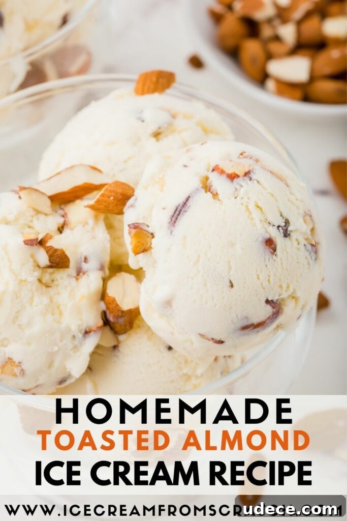 10 Decadent Homemade Ice Cream Recipes to Try Today 5 a glass ice cream dish filled with almond ice cream.