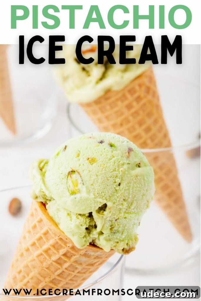 10 Decadent Homemade Ice Cream Recipes to Try Today 7 Two Glasses with cones of pistachio ice cream in them.