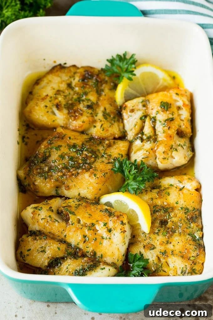 Baked Cod with Garlic and Herbs