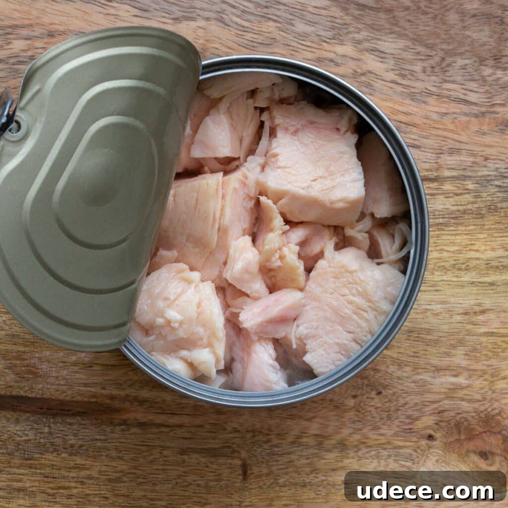 A can of canned chicken.