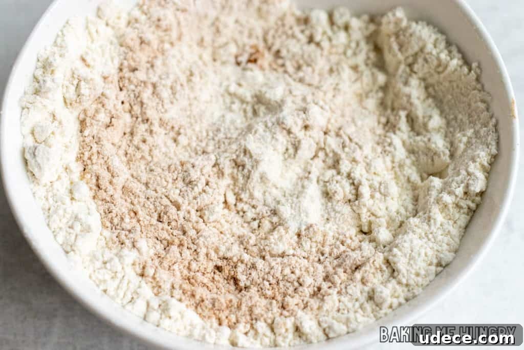 Edible Snickerdoodle Cookie Dough Recipe 5 dry ingredients in bowl