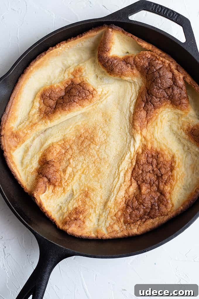 german pancake in skillet