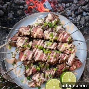 teriyaki bourbon steak skewers