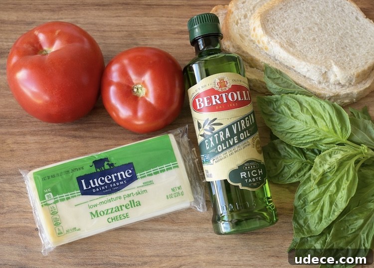Chopped Caprese Toast: Fresh Tomato, Basil & Mozzarella Recipe 3 How to make caprese toast with cheese, tomatoes, basil, and garlic olive oil.