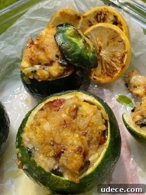 Zucchini Boats Stuffed with Savory Cheese and Herbs 18 Stuffed Zucchini Roasted