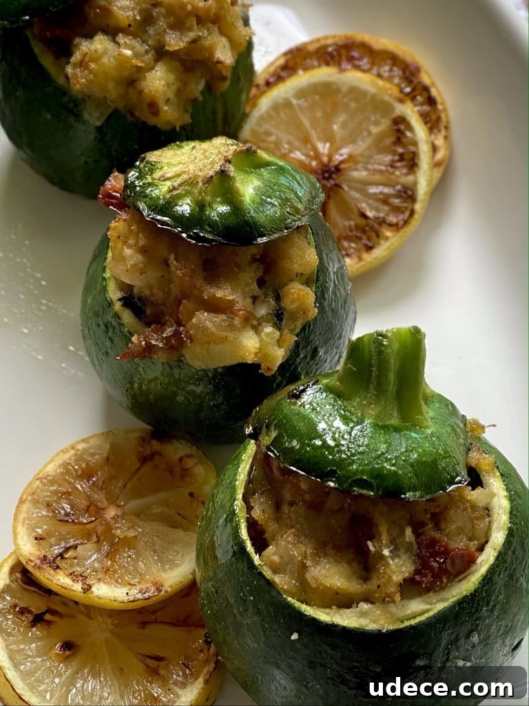 Zucchini Boats Stuffed with Savory Cheese and Herbs 20 Stuffed Zucchini Roasted