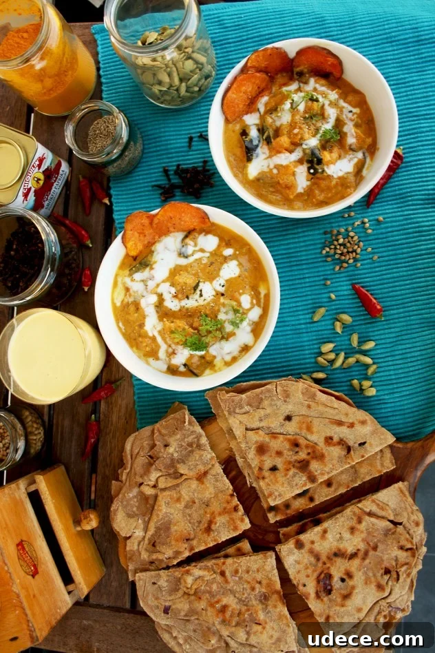 Roasted Eggplant & Sweet Potato Curry with Cheesy Paratha 2 Sweet Potato Curry with Eggplant
