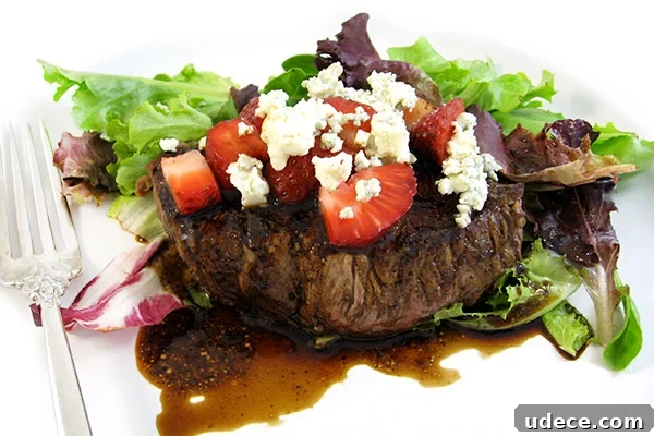 Skinny Steak, Strawberries and Gorgonzola With a Dreamy Balsamic Reduction