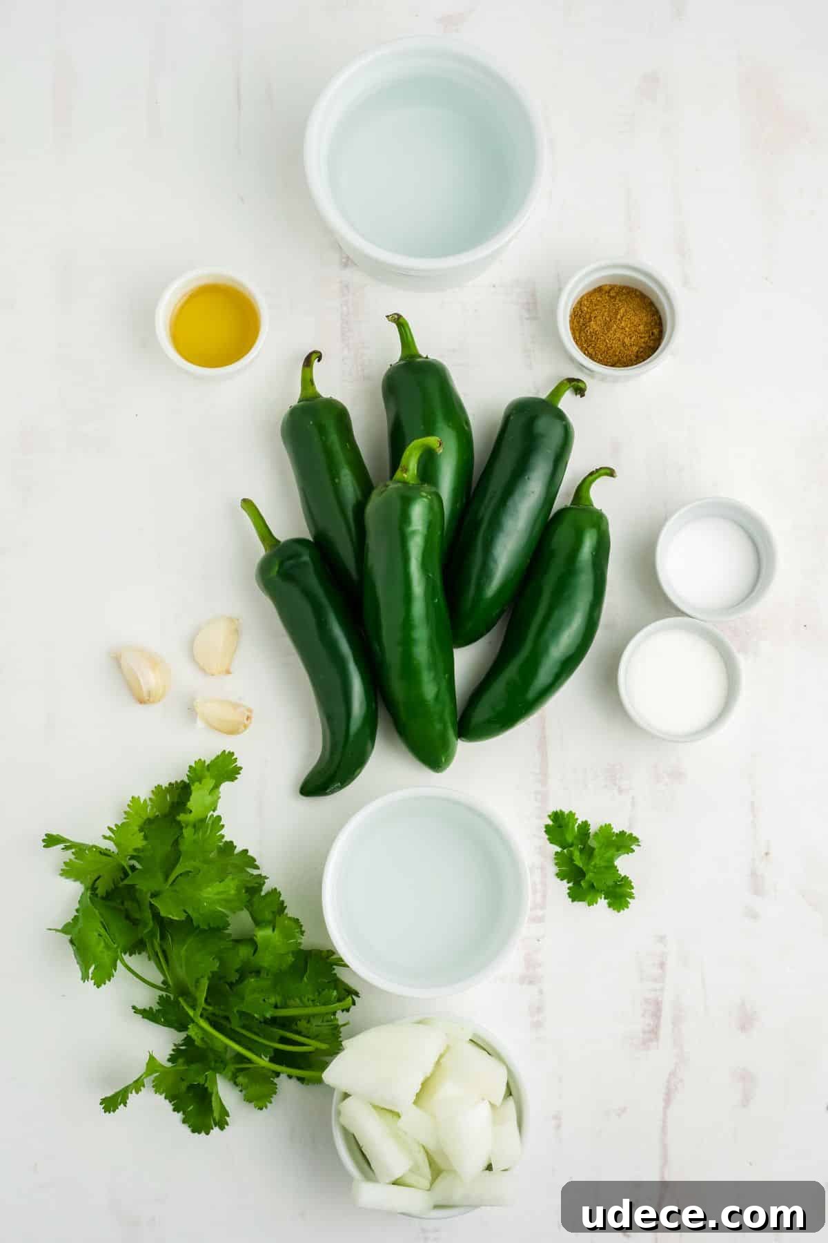 Homemade Jalapeño Hot Sauce Recipe for Bold Heat and Flavor 3 Ingredients to make jalapeno hot sauce on the table before blending.