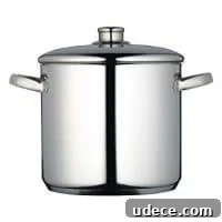 MasterClass Induction-Safe Stainless Steel Stock Pot with Lid, 7 Litres