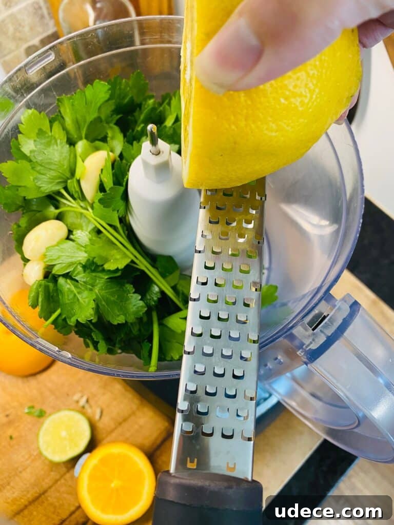making the gremolata in a food processor