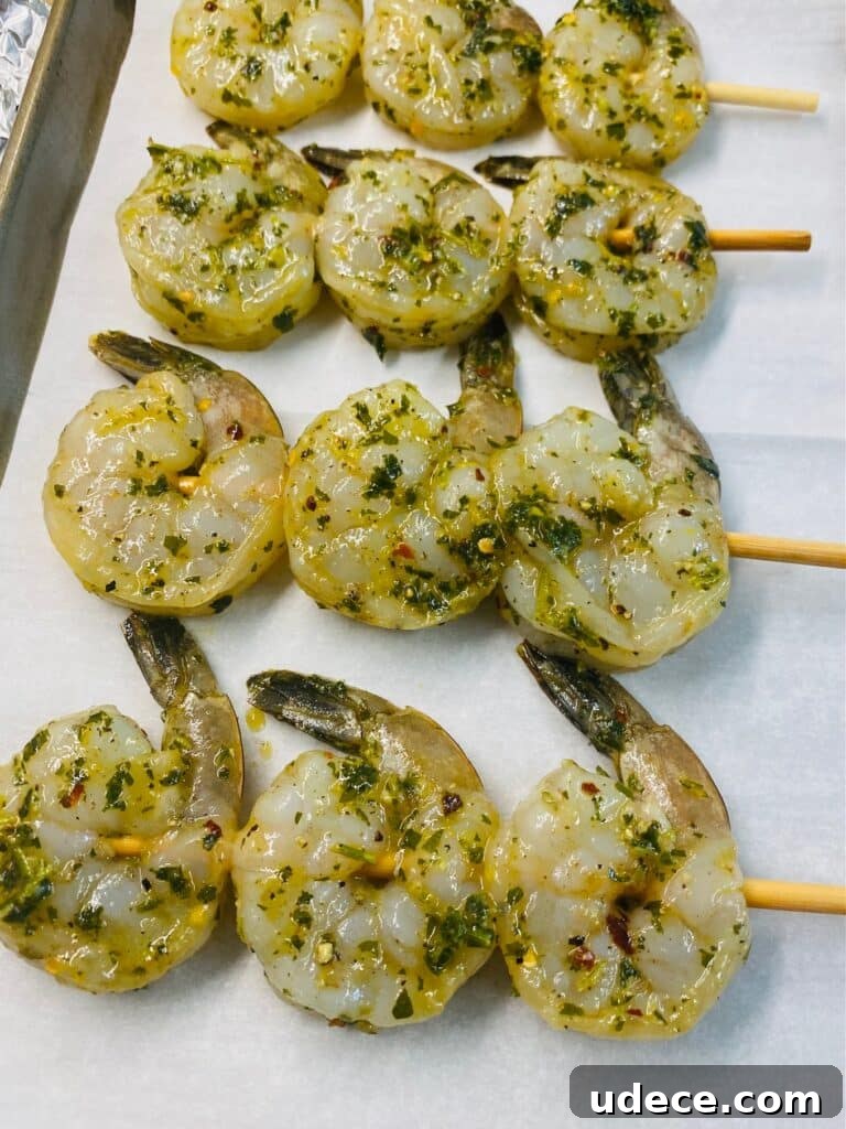 kabob skewers ready for the grill