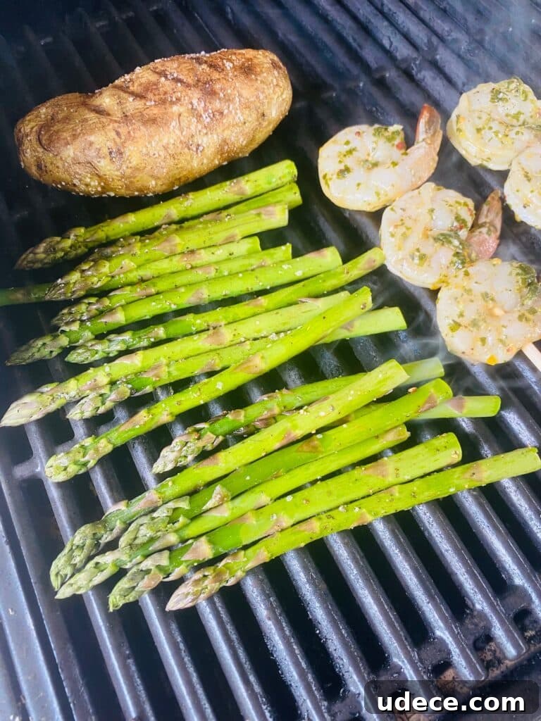 sides and shrimp on the grill