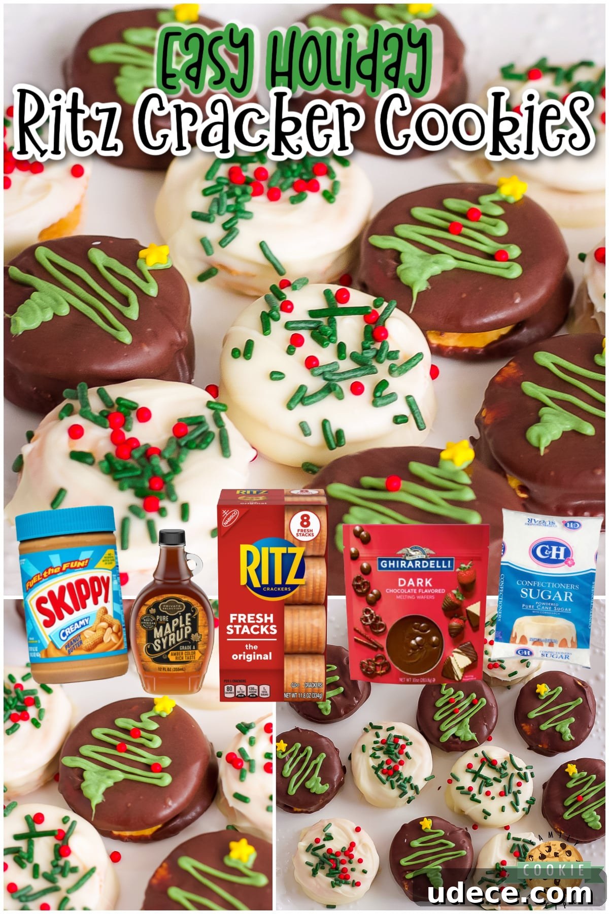 Chocolate Ritz Cracker Cookies with Melted Chocolate Drizzle 9 Chocolate Ritz Cracker Cookies are a simple but delicious Christmas staple! The perfect peanut butter Ritz addition to your cookie platters!