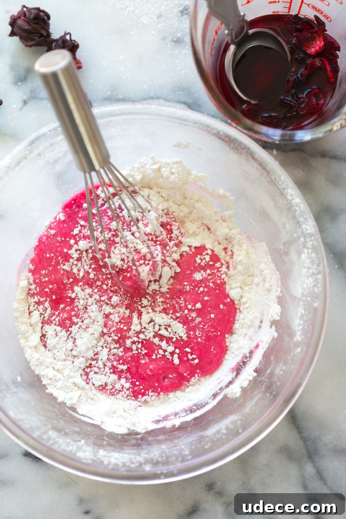 Hibiscus-Glazed Shortbread Cookies: Floral Tea Cookie Recipe 12 Making the glaze for Glazed Hibiscus Shortbread Cookies