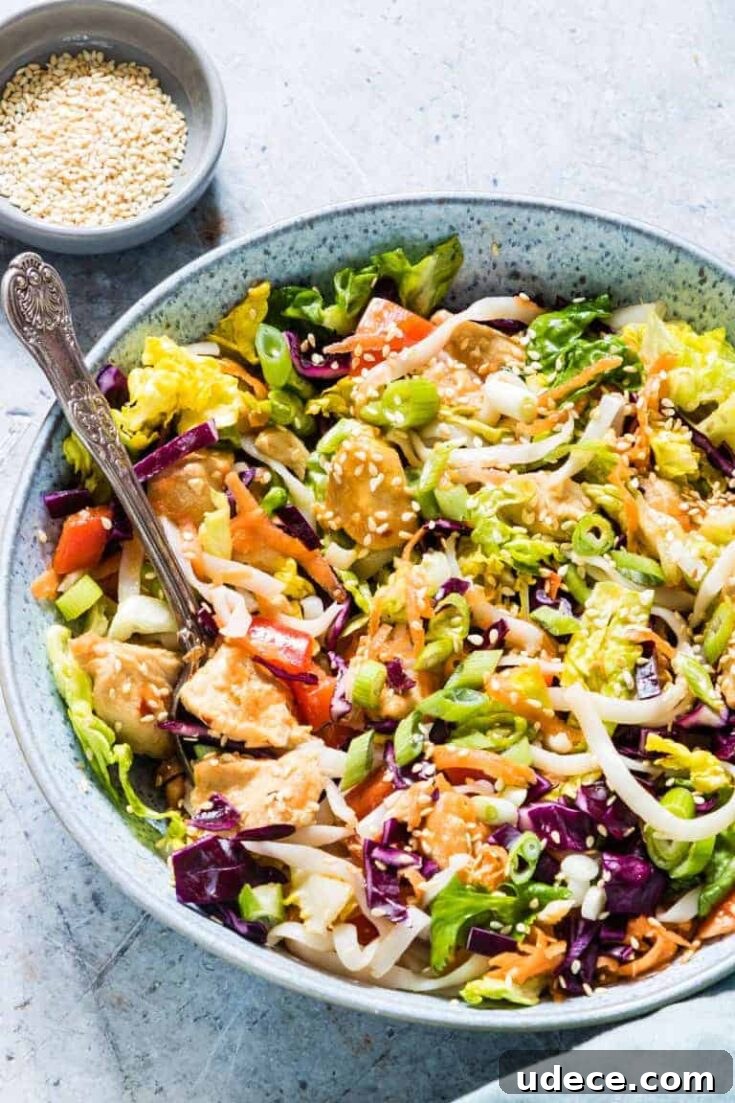 Chinese chicken salad with Asian dressing