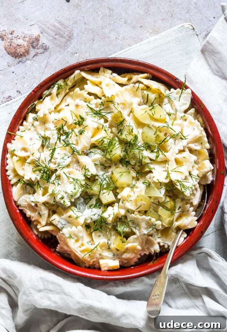 Dill pickle pasta salad