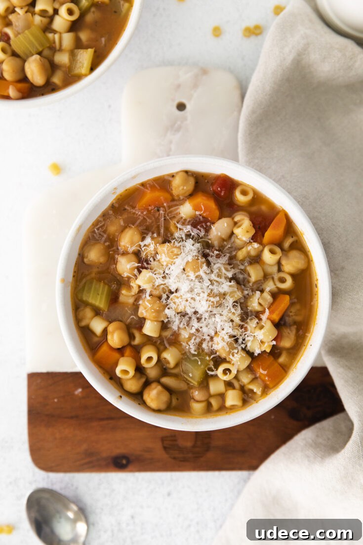Chickpea soup served in a toureen