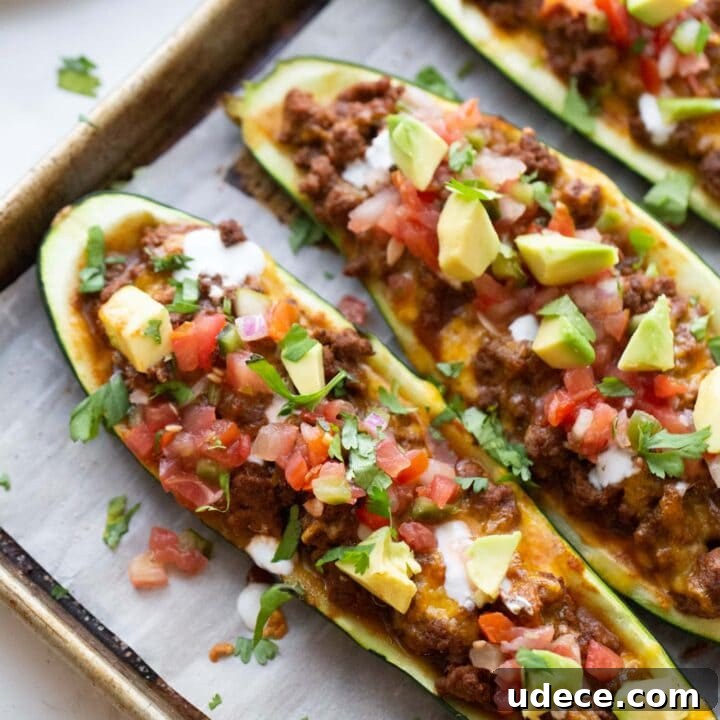 Image for Tuesday: Taco Zucchini Boats