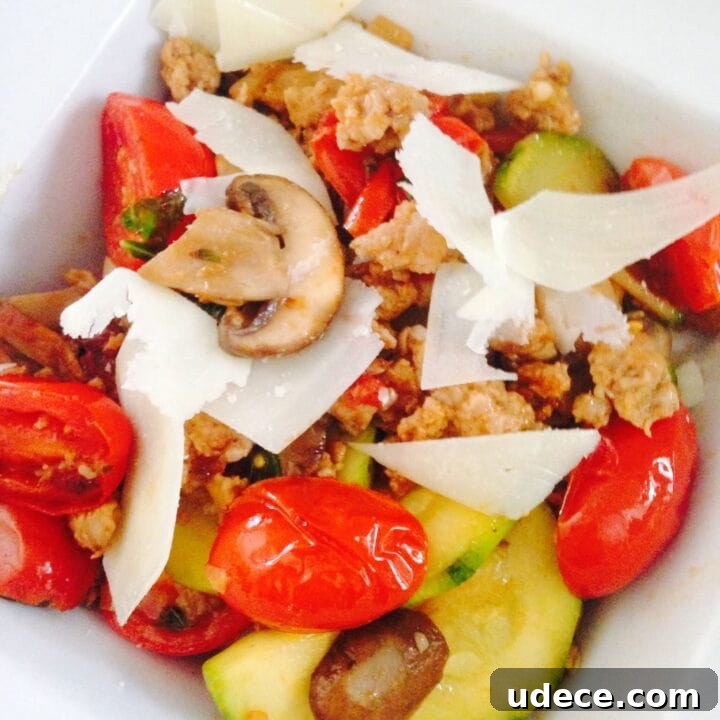 Spicy Sausage with Veggies - a 21 Day Fix dinner recipe from Confessions of a Fit Foodie