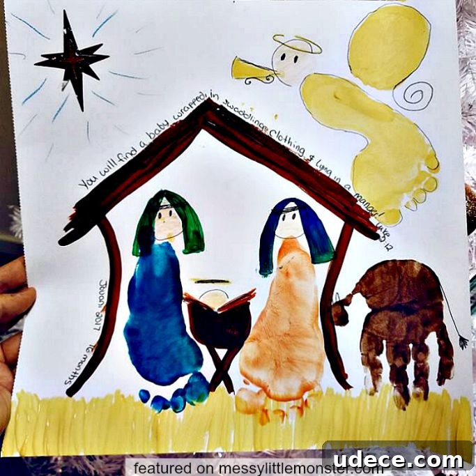 handprint and footprint nativity craft