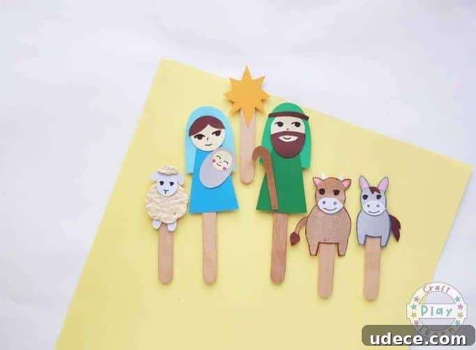 nativity craft stick puppets