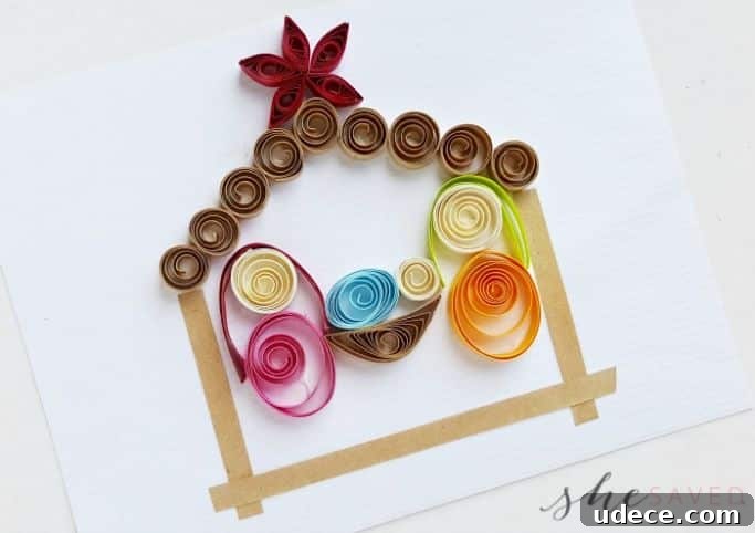 quilled paper nativity scene