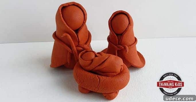 nativity craft made with air dry clay