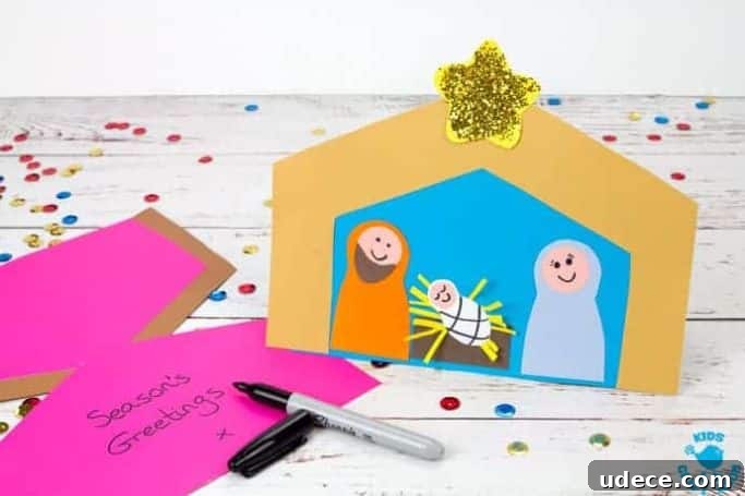 nativity card kids can make using a template