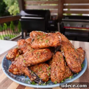 cowboy butter chicken wings plated.