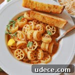  plated brothy vegan pomodoro pasta