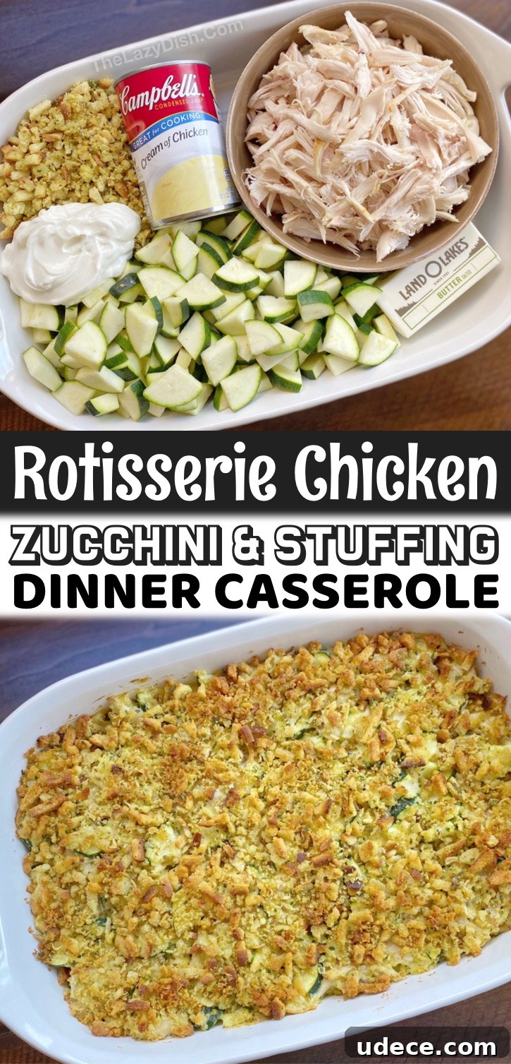 Rotisserie Chicken & Zucchini Casserole - plated