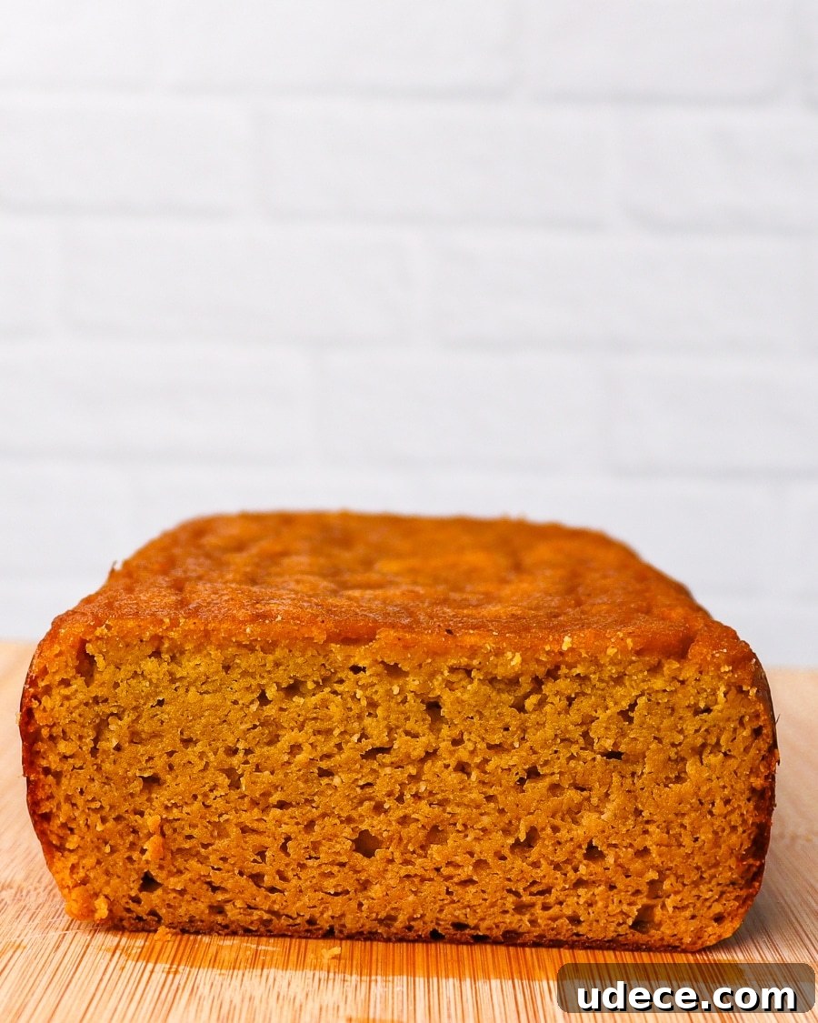 Moist Keto Pumpkin Bread Made with Coconut Flour 3 Keto Pumpkin Bread straight on shot of front