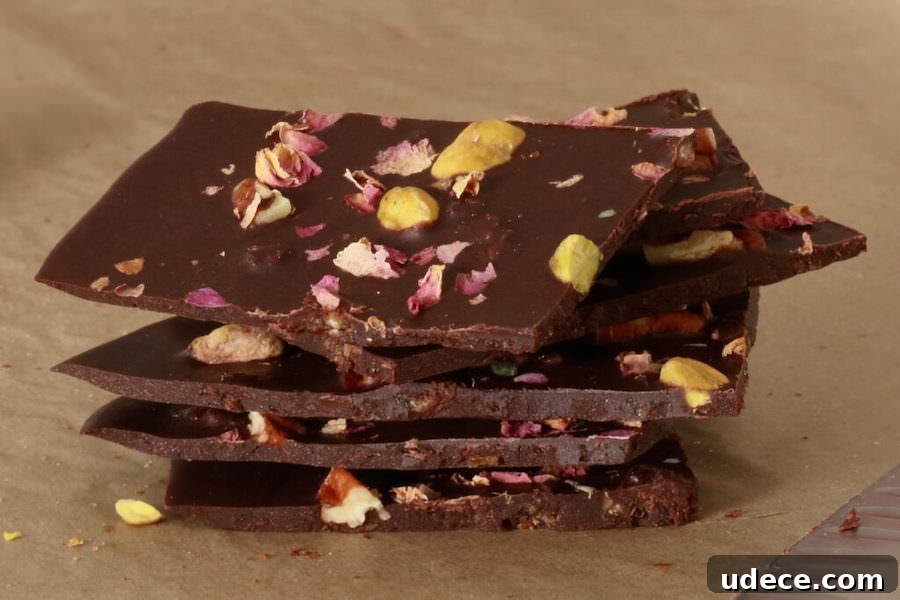 How to Make Rich Homemade Dark Chocolate from Scratch 7 Stack of Dark Chocolate Bark