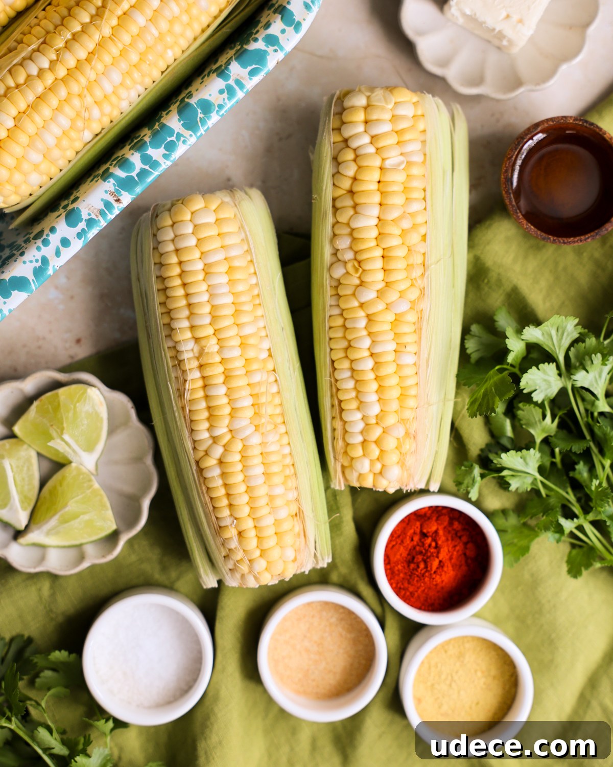 Crispy Corn Ribs Recipe: Tangy BBQ Flavor for Summer Cookouts 4 overhead of ingredients for corn ribs