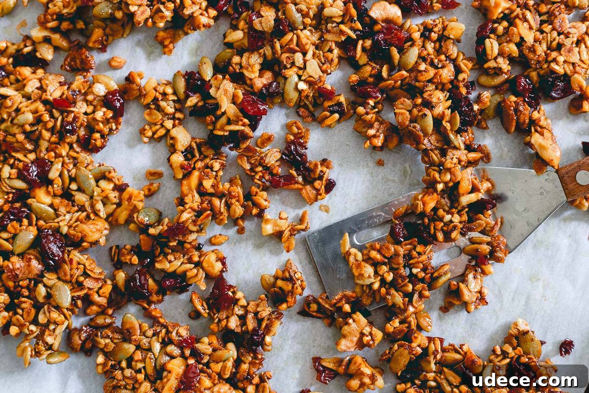 Savory tart cherry granola is the perfect crunchy addition to this bay scallop and baby kale salad with grilled corn. Savory tart cherry granola is the perfect crunchy addition to this bay scallop and baby kale salad with grilled corn.