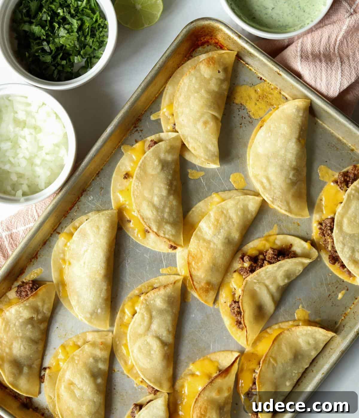 Crispy Ground Beef Tacos Recipe — Quick Weeknight Dinner 2 Beef tacos in crispy corn shell.