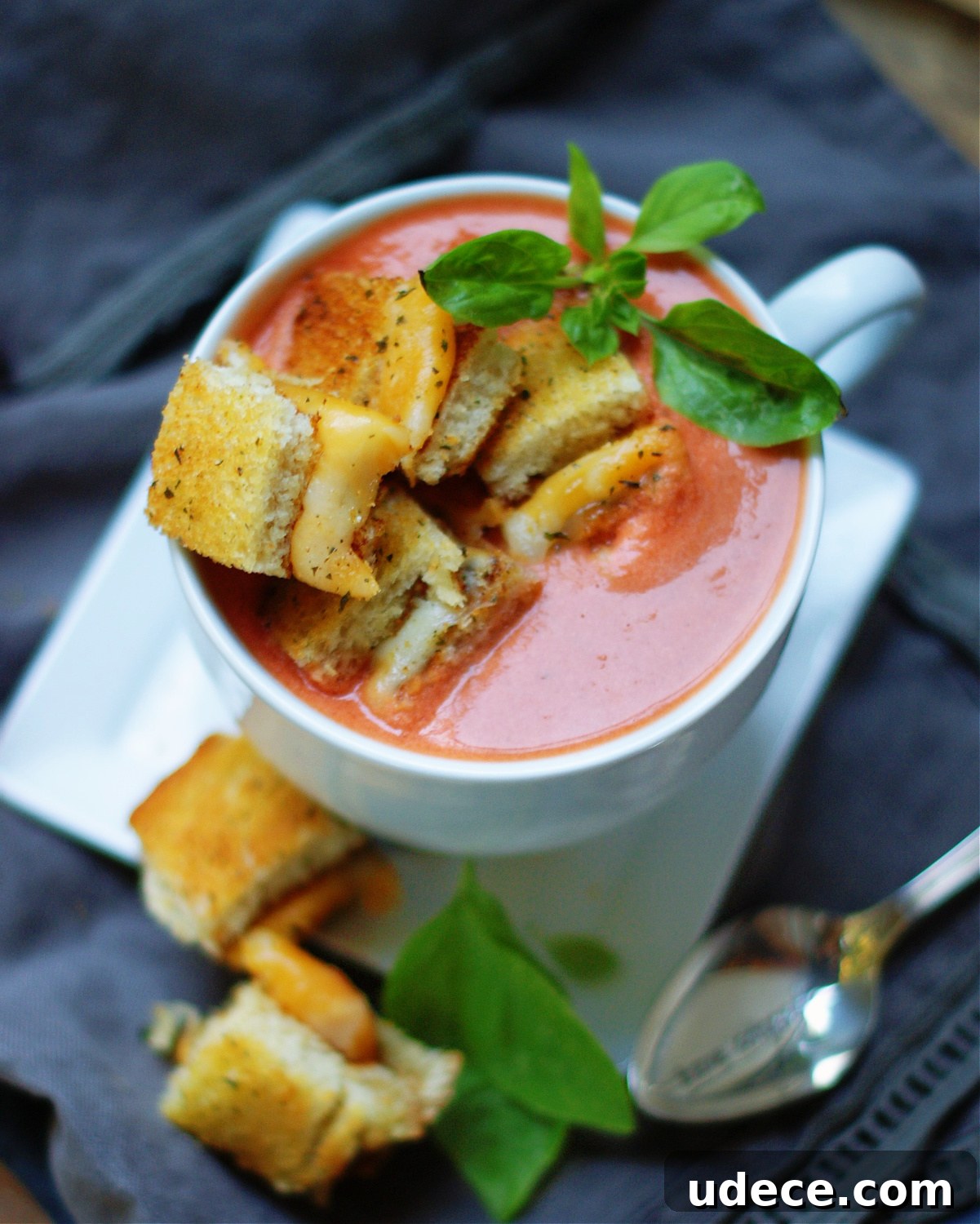 Crispy Grilled Cheese Croutons Recipe for Salads and Soups 3 grilled cheese croutons and tomato basil soup