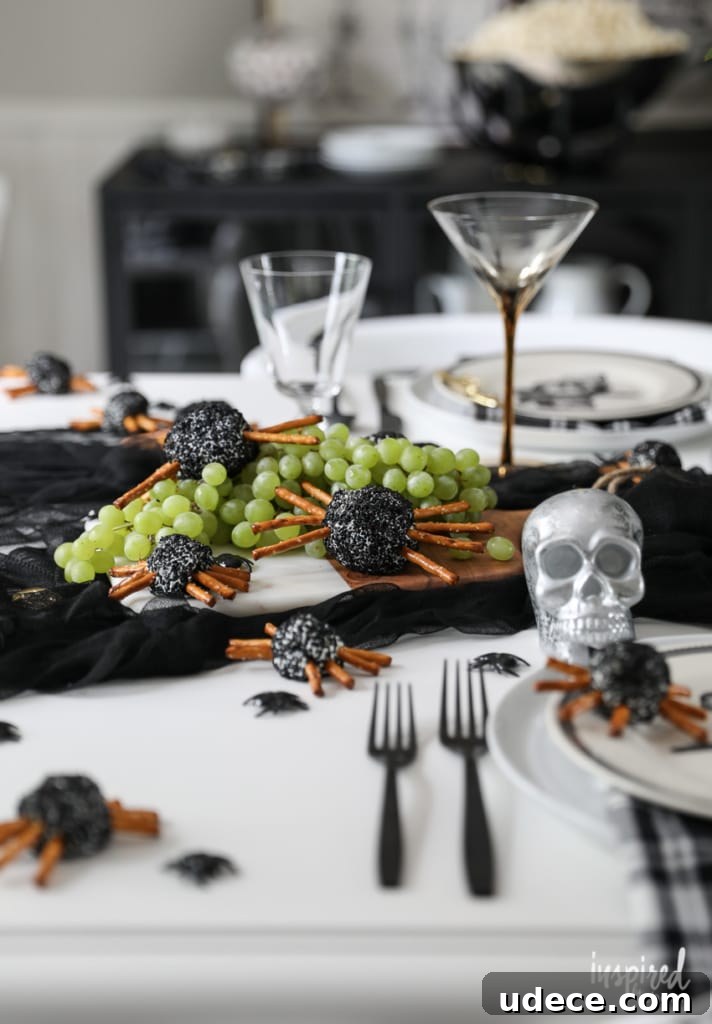 Creepy Spider Cheeseballs Recipe for Halloween Party Snacks 11 Spider Cheeseball Halloween appetizer