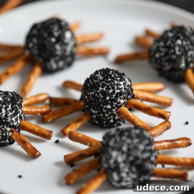 Spooky Spider Cheeseball for Halloween